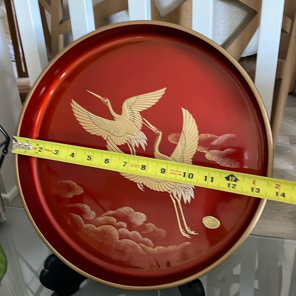 Japanese lacquer decorative tray with easel. VINTAGE made in Japan. - Picture 4 of 4